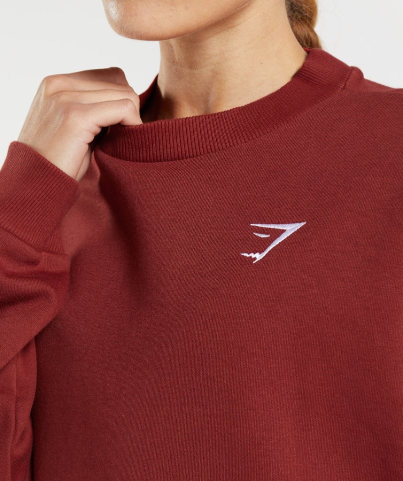 Women's Gymshark Training Oversized Sweatshirts Red | CA 3687AN